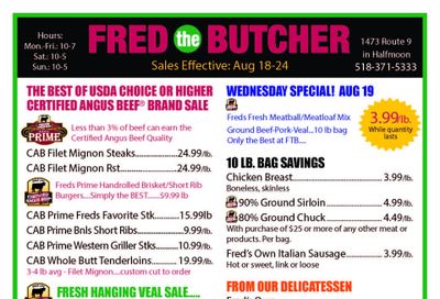 Fred the Butcher Weekly Ad August 18 - 24, 2026