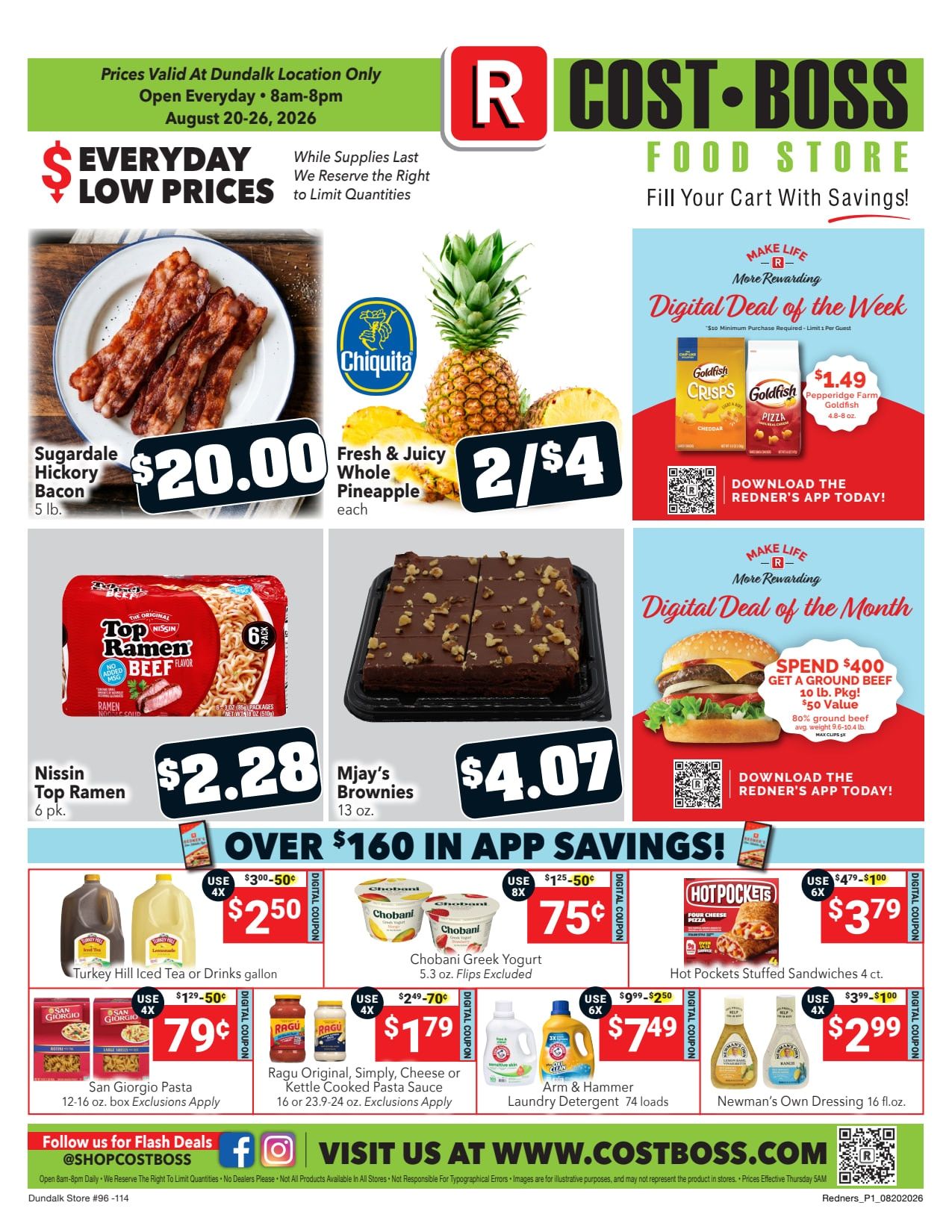 Redner's Markets (Dundalk, MD) Weekly Ad August 20 - 26, 2026