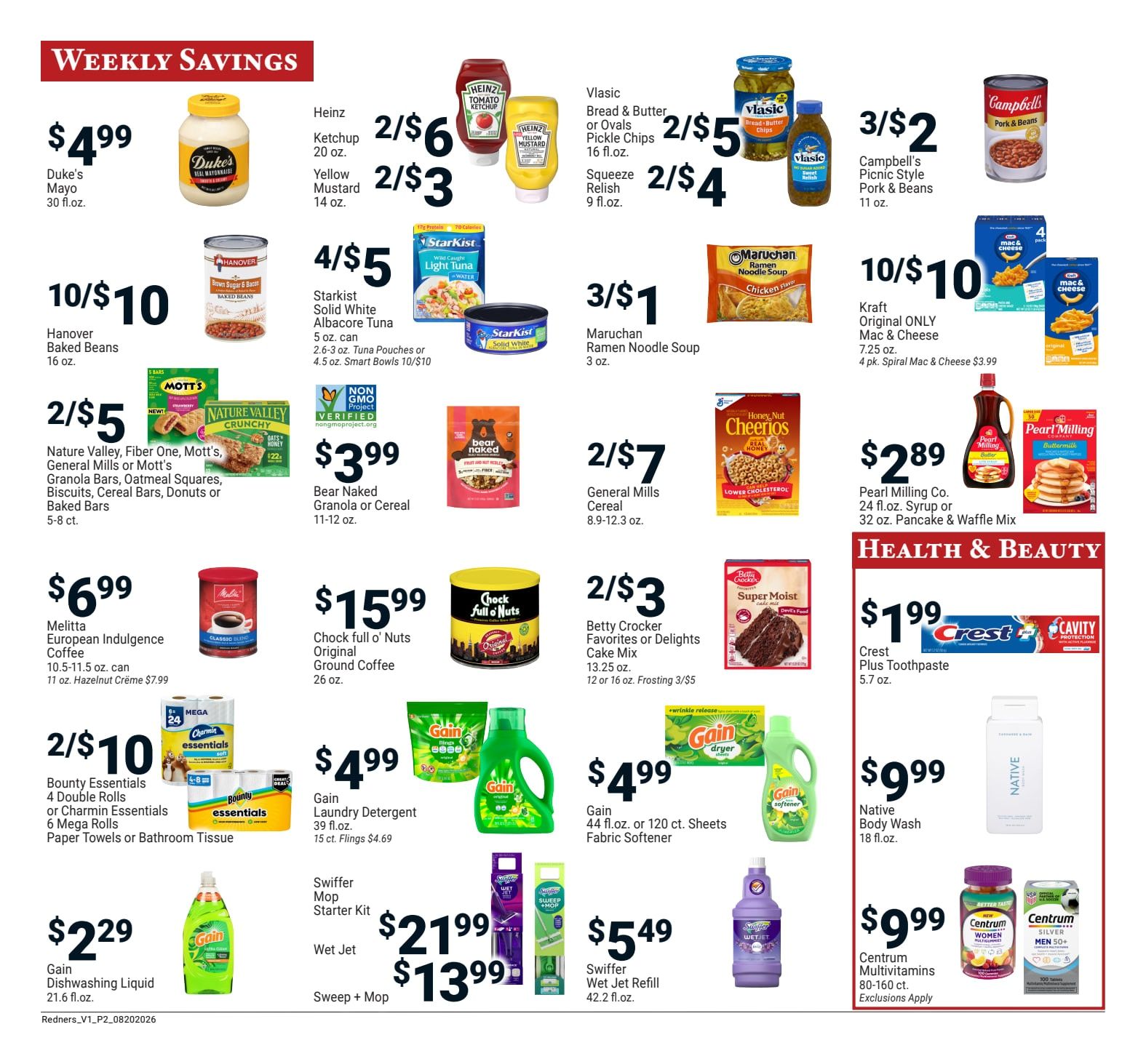 Redner's Markets (Nesquehoning, PA) Weekly Ad August 20 - 26, 2026