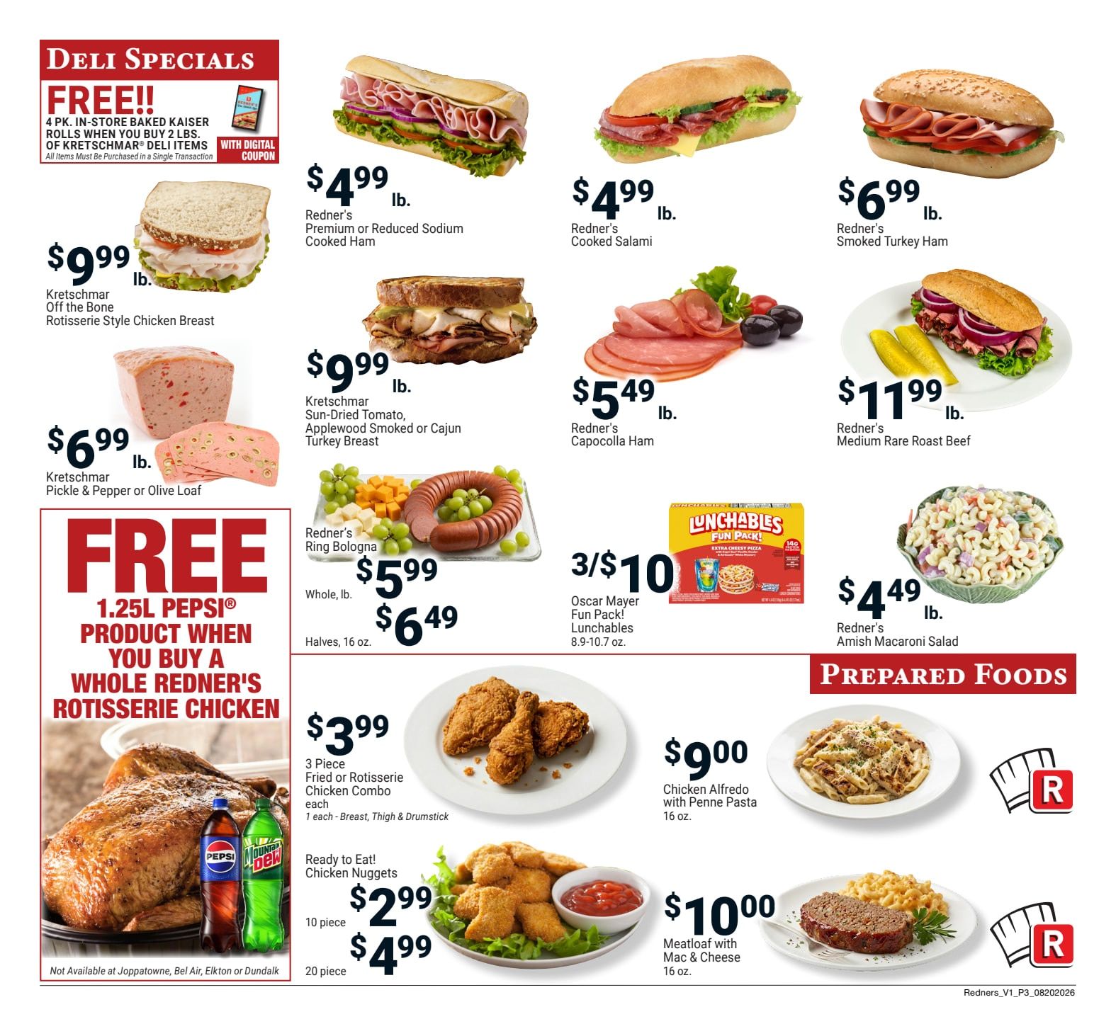 Redner's Markets (Nesquehoning, PA) Weekly Ad August 20 - 26, 2026
