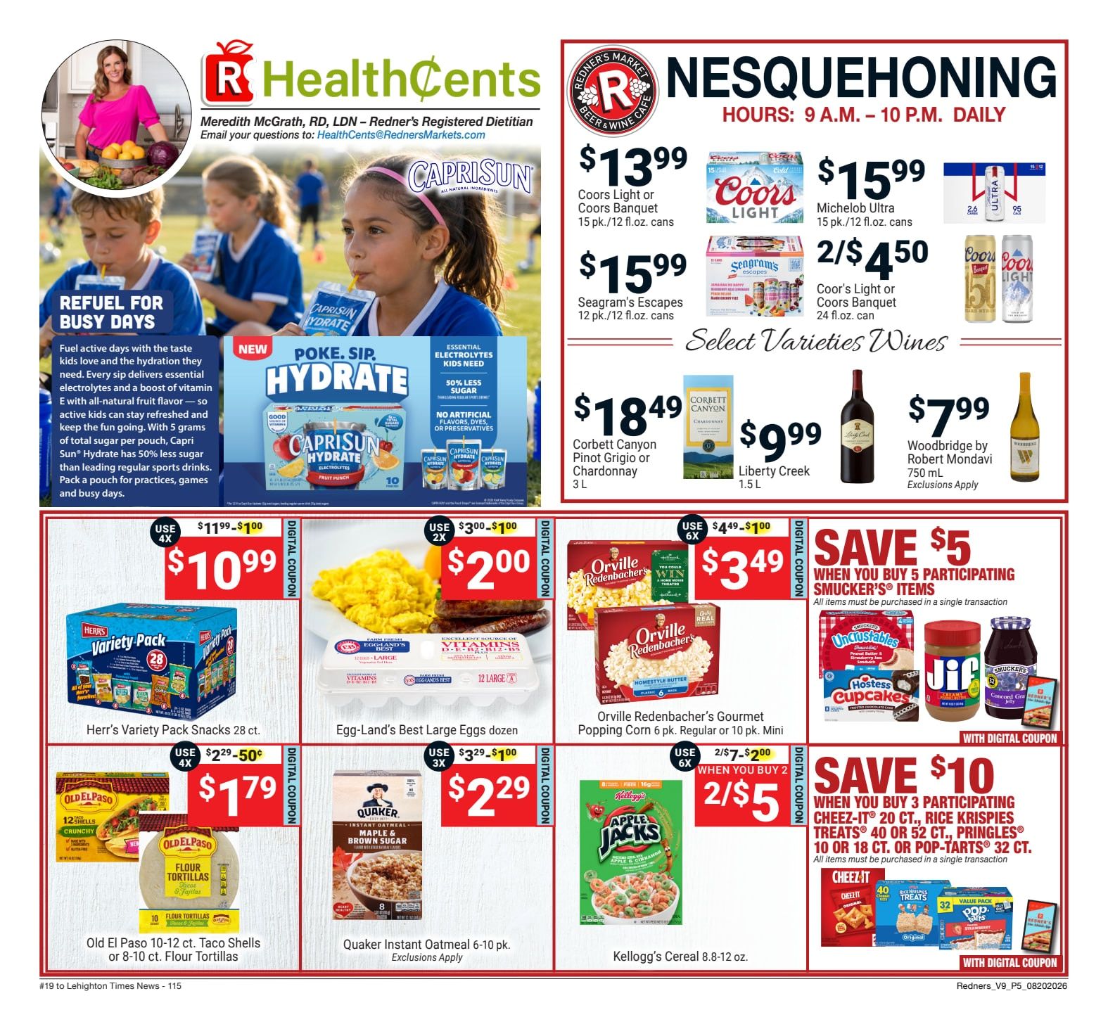Redner's Markets (Nesquehoning, PA) Weekly Ad August 20 - 26, 2026