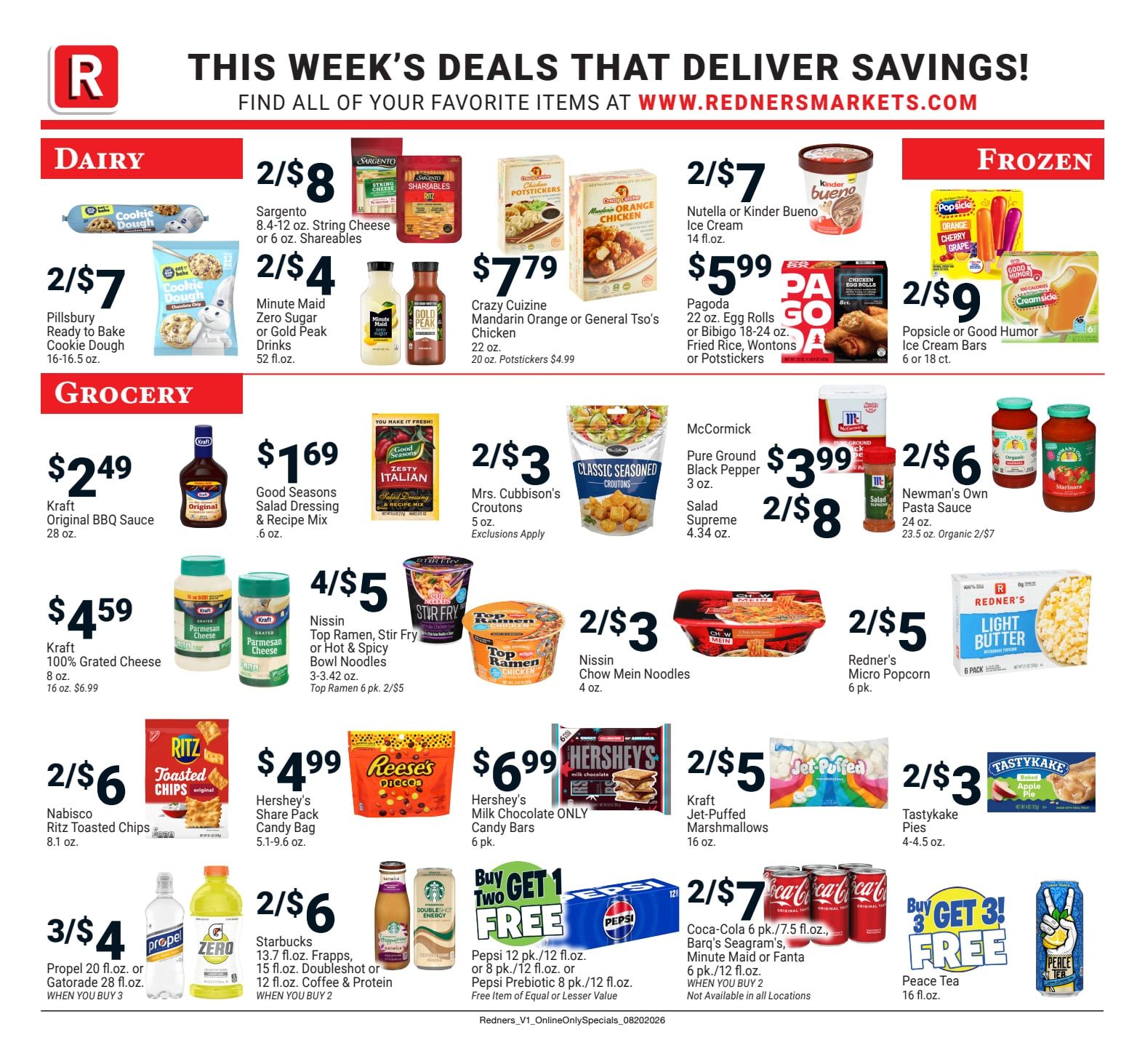 Redner's Markets (Pittston and Scranton, PA) Weekly Ad August 20 - 26, 2026