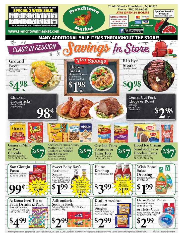 Frenchtown Market Weekly Ad August 28 - September 3, 2026