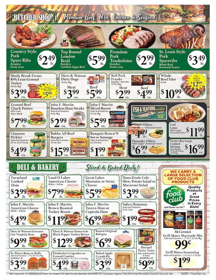 Frenchtown Market Weekly Ad August 28 - September 3, 2026