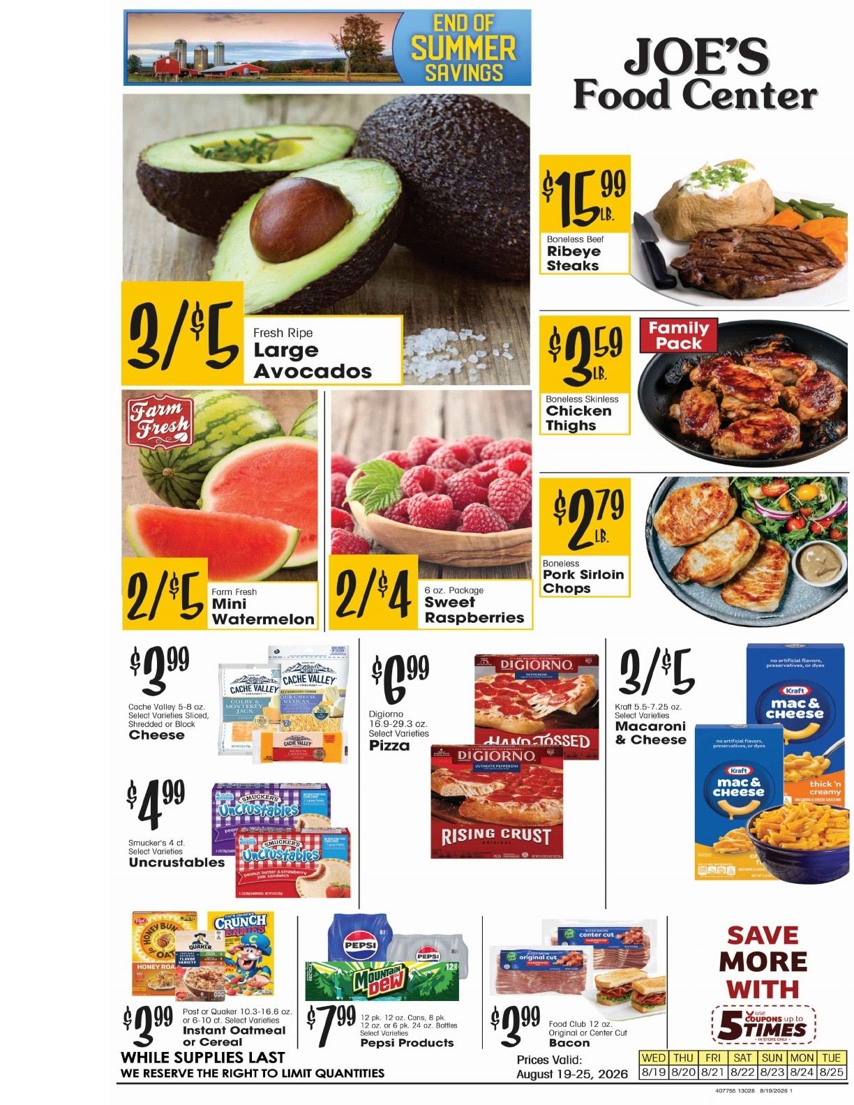 Joe's Food Center Weekly Ad August 19 - 25, 2026