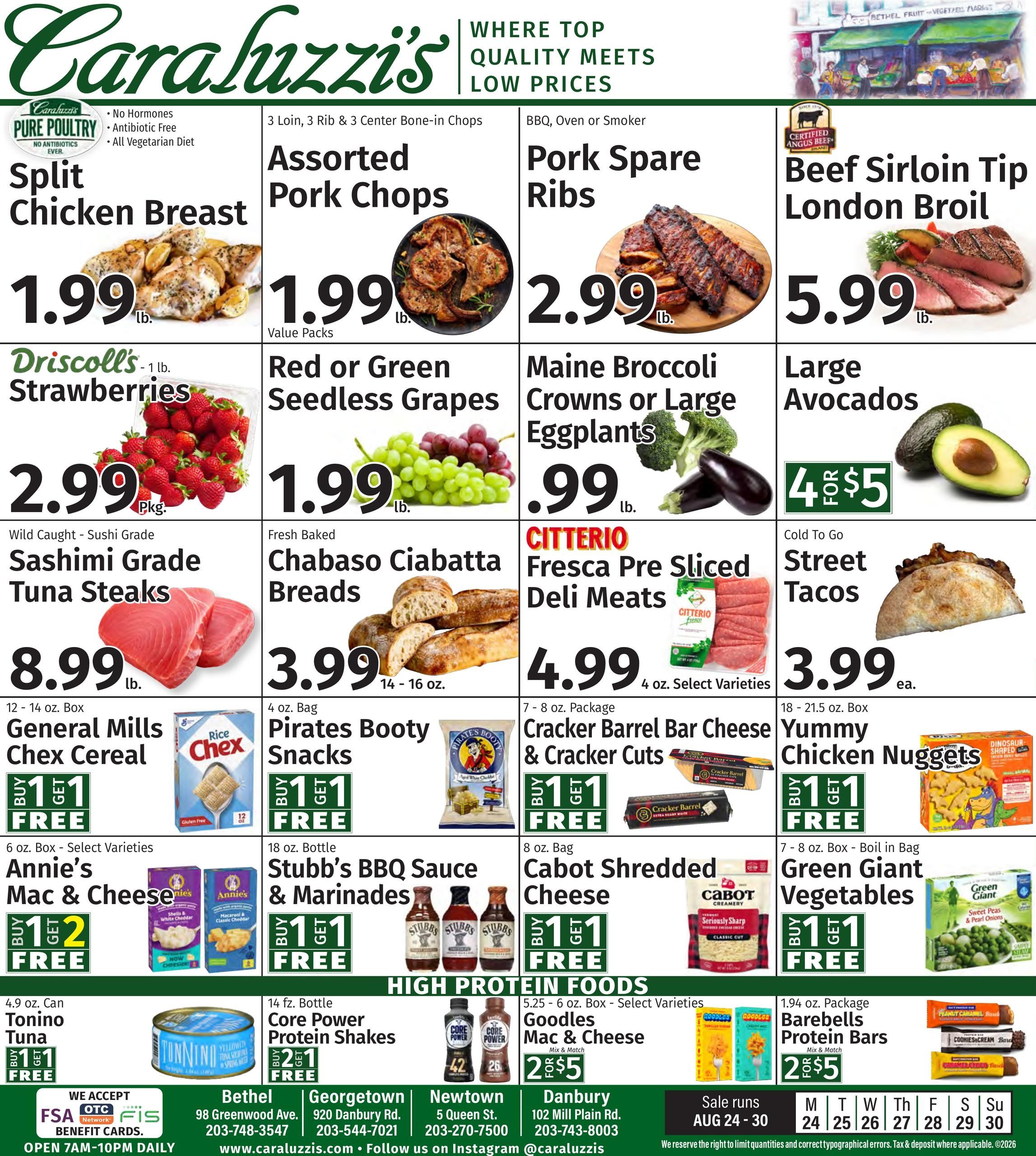 Caraluzzi's (Ansonia–Derby Area, CT–NY) Weekly Ad August 24 - 30, 2026
