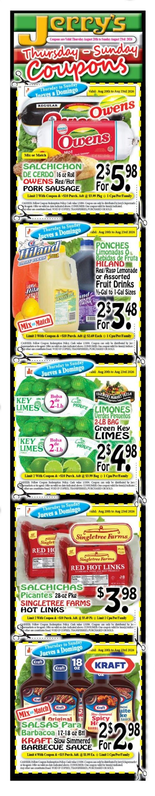 Jerry's Supermarkets Weekly Ad August 21 - 21, 2026