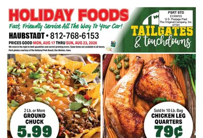 Holiday Foods (760 Hwy 68 East, Haubstadt, IN) Haubstadt Weekly Ad August 19 - 25, 2026