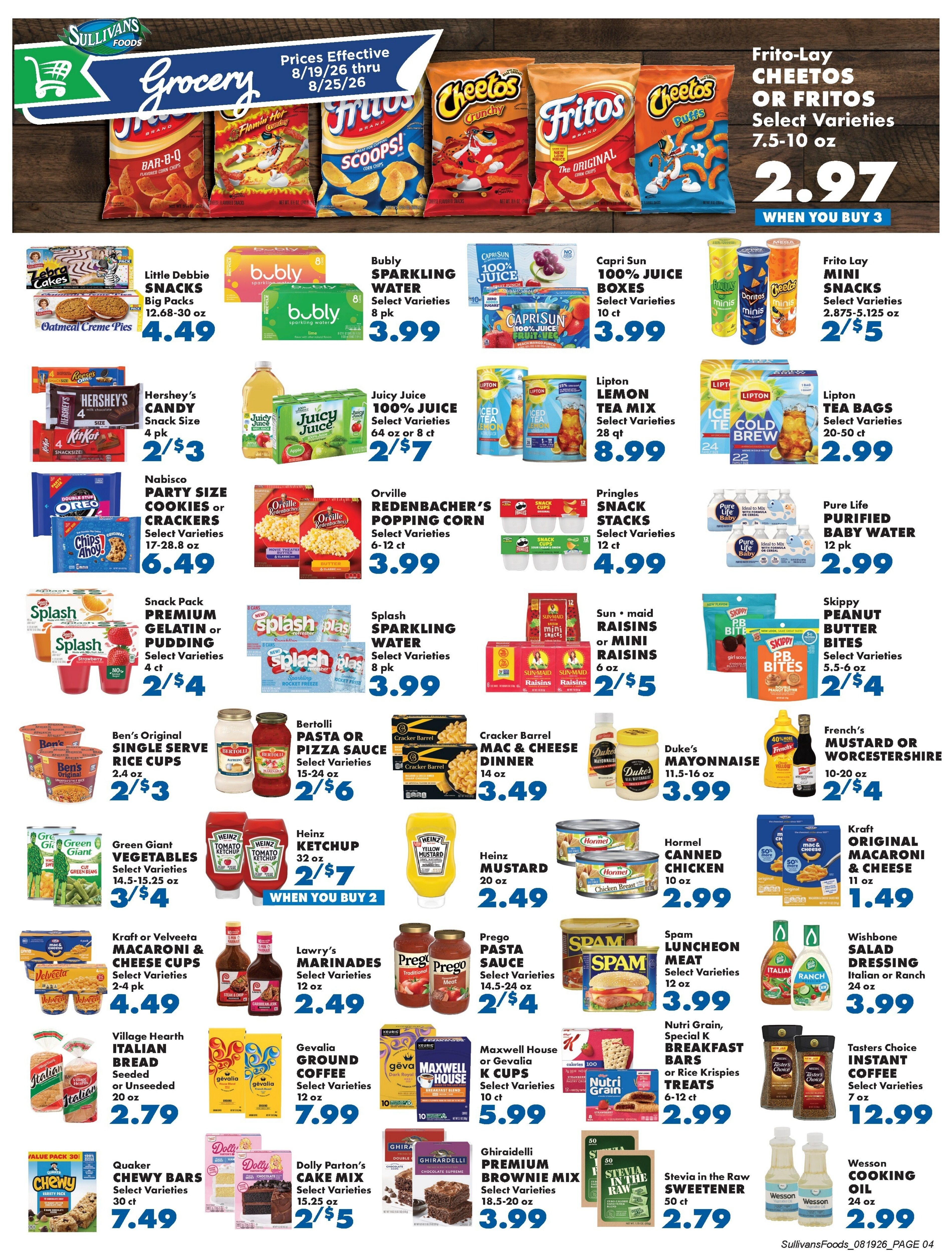 Sullivan's Foods (Freeport and other locations, IL) Weekly Ad August 19 - 26, 2026