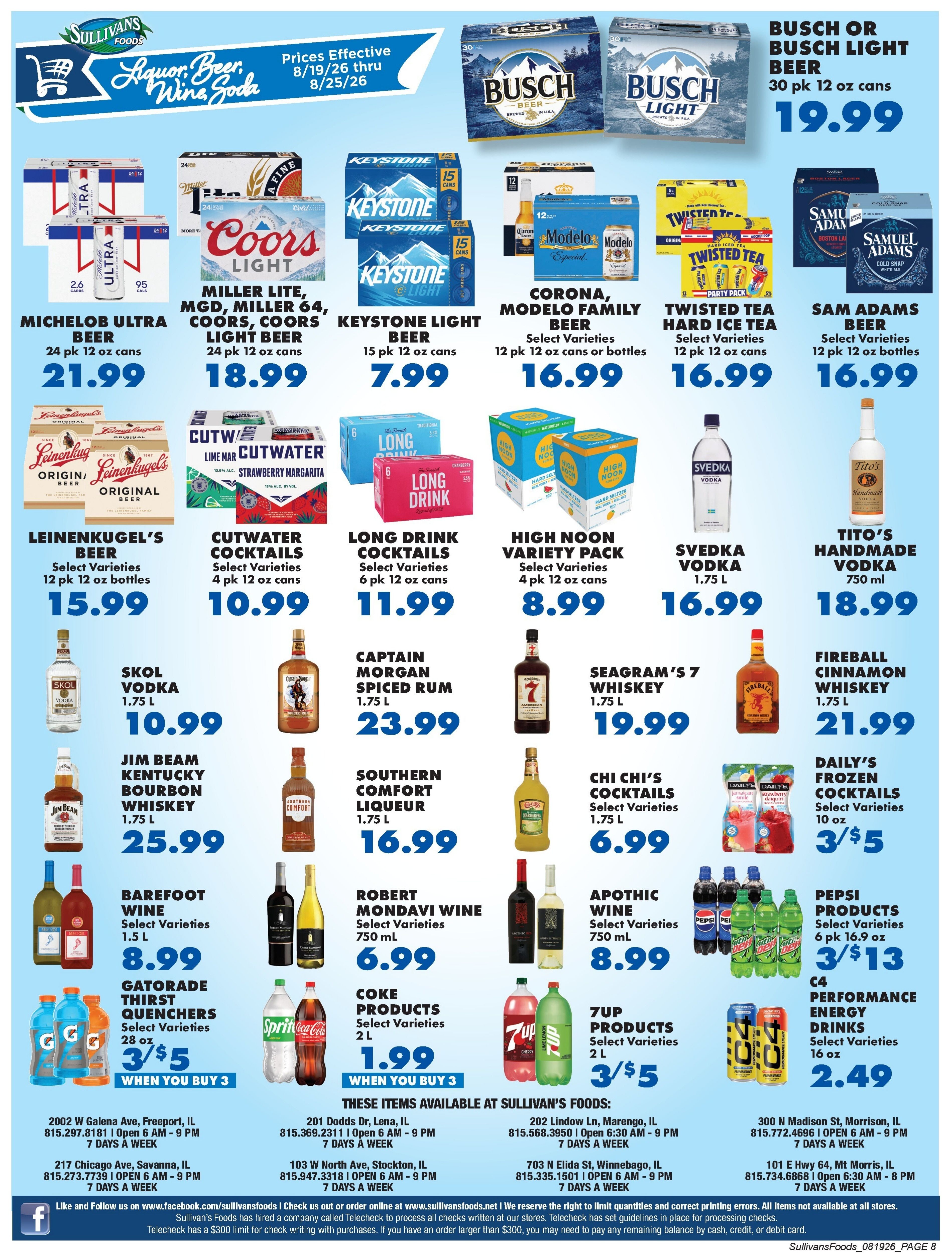 Sullivan's Foods (Freeport and other locations, IL) Weekly Ad August 19 - 26, 2026