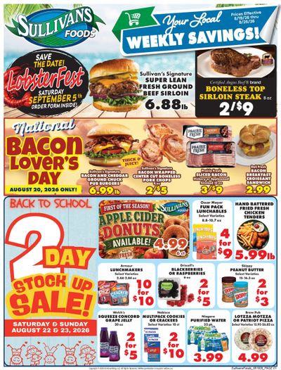 Sullivan's Foods (Kewanee, Mendota and Princeton, IL) Weekly Ad August 19 - 26, 2026