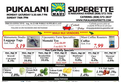 Pukalani Superette Weekly Ad August 16 - 22, 2026