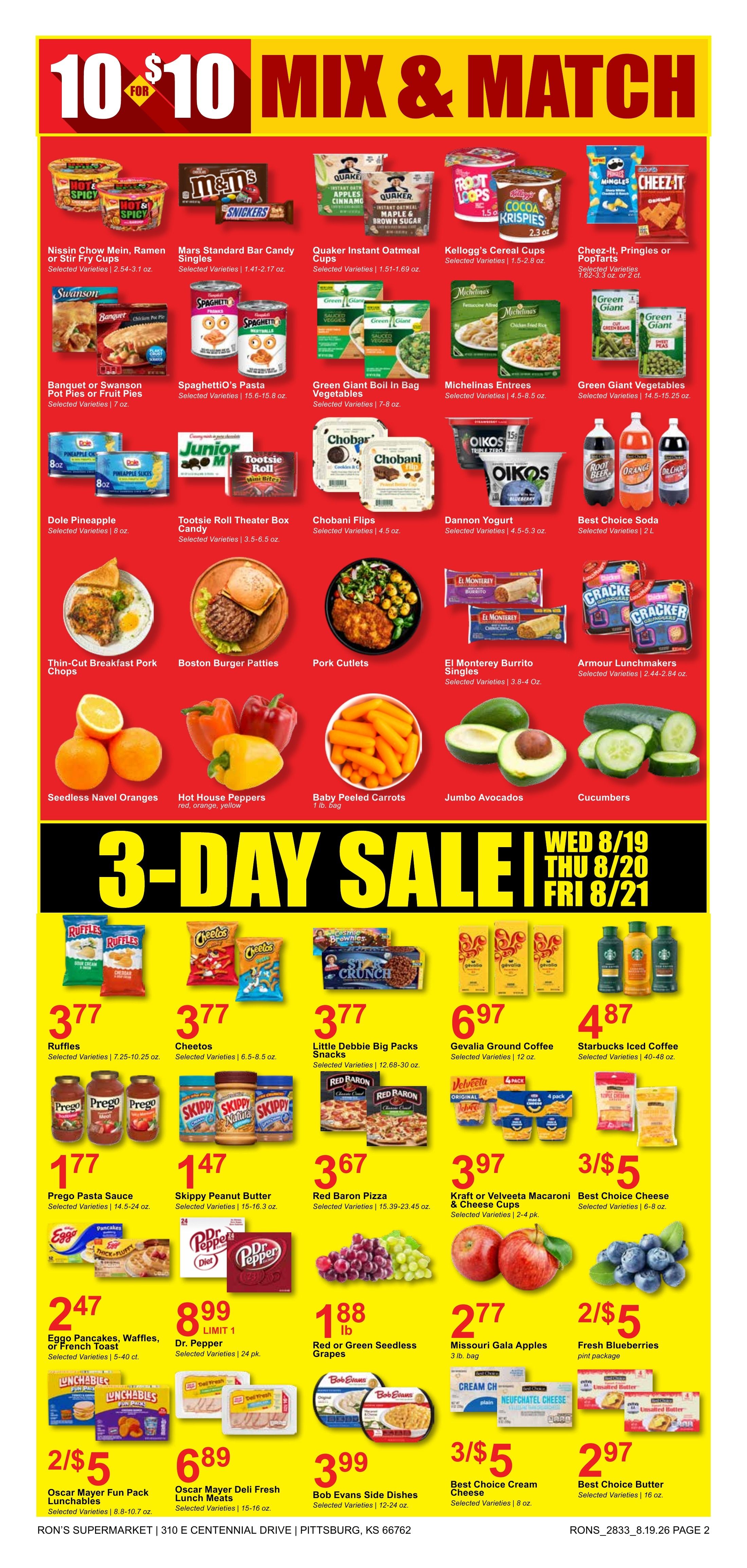 Ron's Supermarket Weekly Ad August 19 - 25, 2026