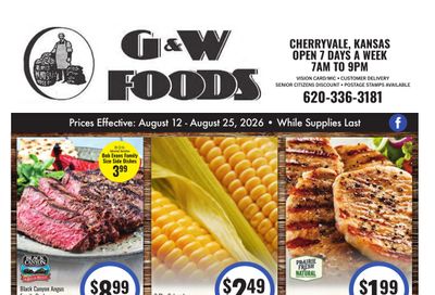 G&W Foods (Cherryvale, KS) Weekly Ad August 12 - 25, 2026