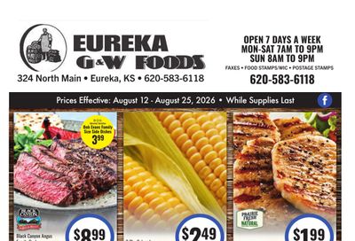 G&W Foods (Eureka, KS) Weekly Ad August 12 - 25, 2026