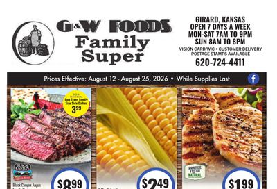 G&W Foods (Girard, KS) Weekly Ad August 12 - 25, 2026