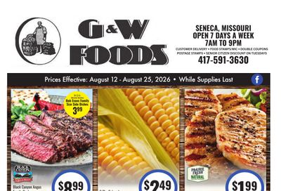 G&W Foods (Seneca, MO) Weekly Ad August 12 - 25, 2026