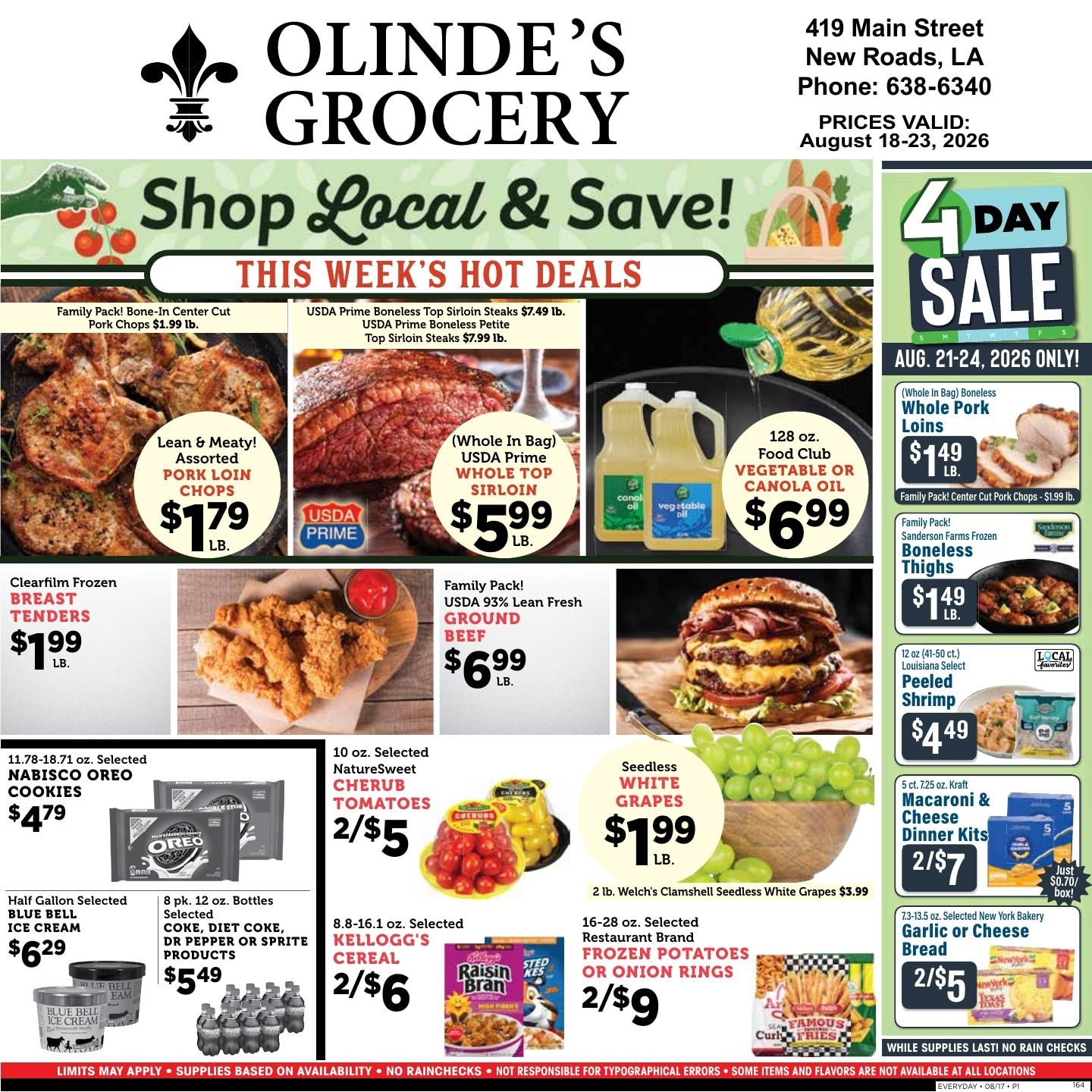 Olinde's Grocery Weekly Ad August 18 - 23, 2026