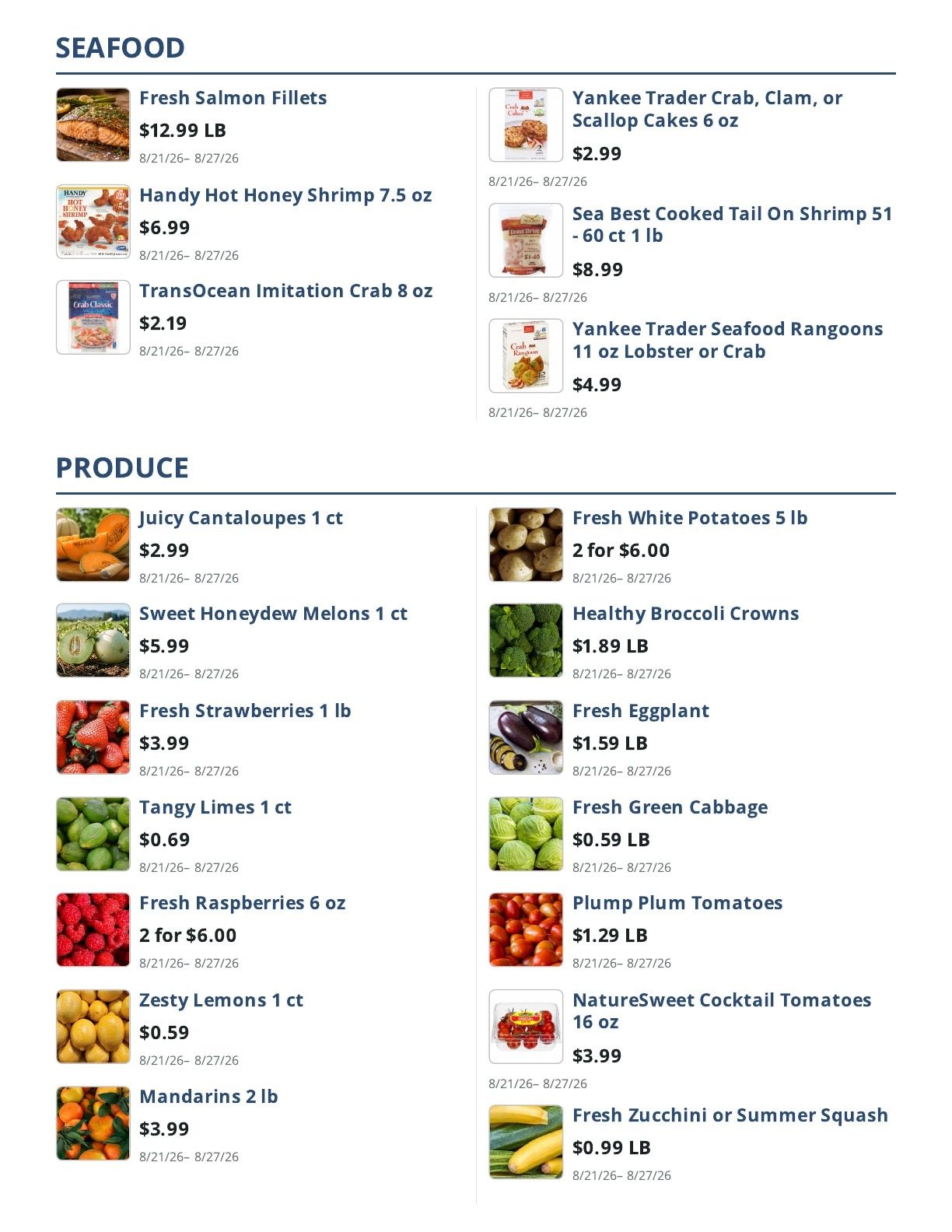 Main Street Grocery Weekly Ad August 21 - 27, 2026