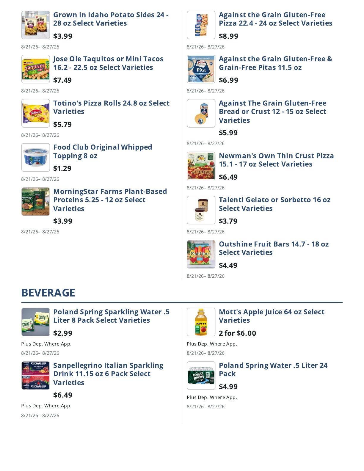 Main Street Grocery Weekly Ad August 21 - 27, 2026