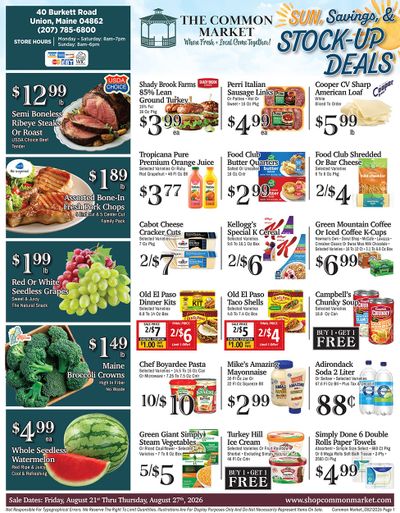 The Common Market Weekly Ad August 21 - 27, 2026