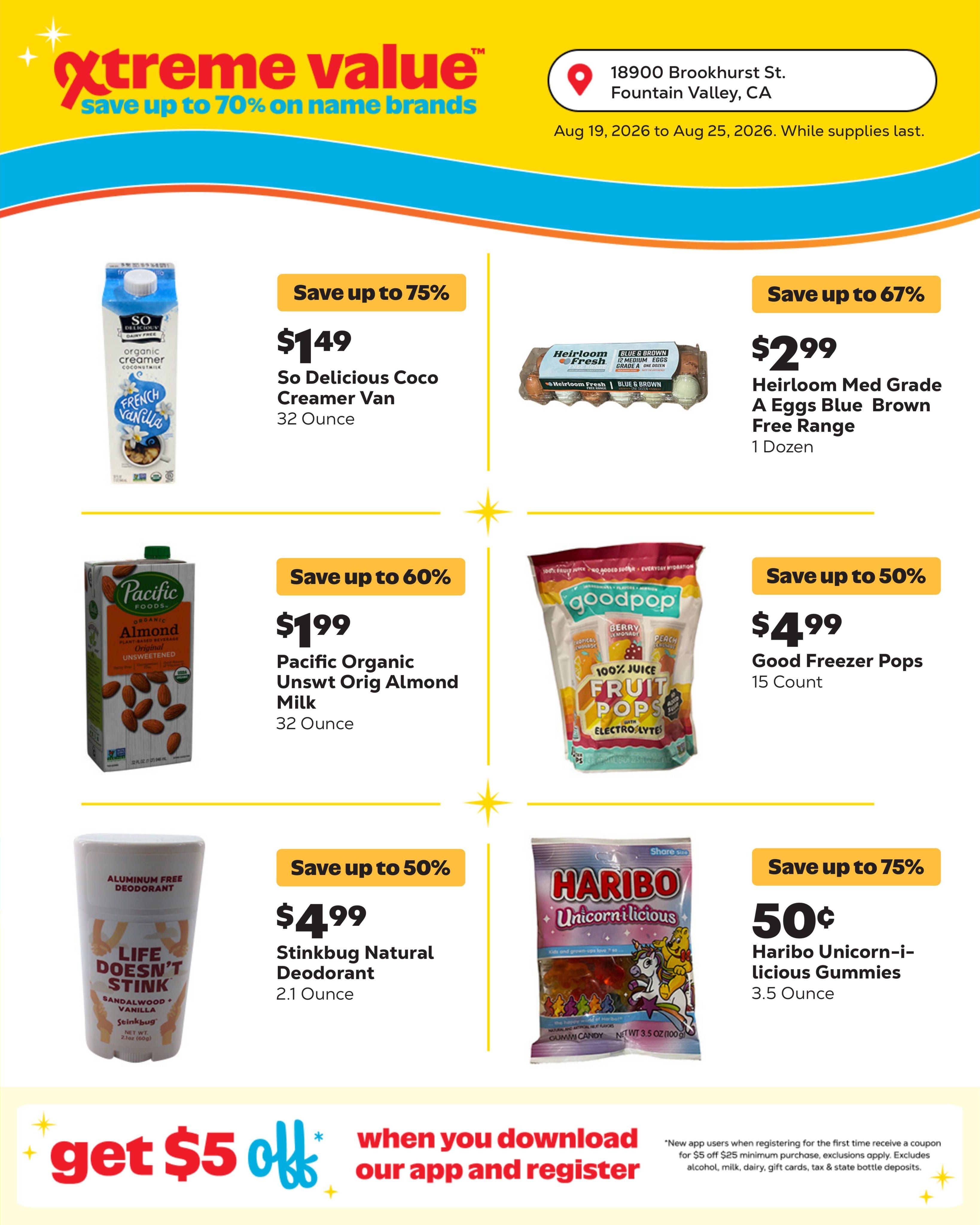 Grocery Outlet (Fountain Valley–Huntington Beach Area, CA) Weekly Ad August 19 - 25, 2026