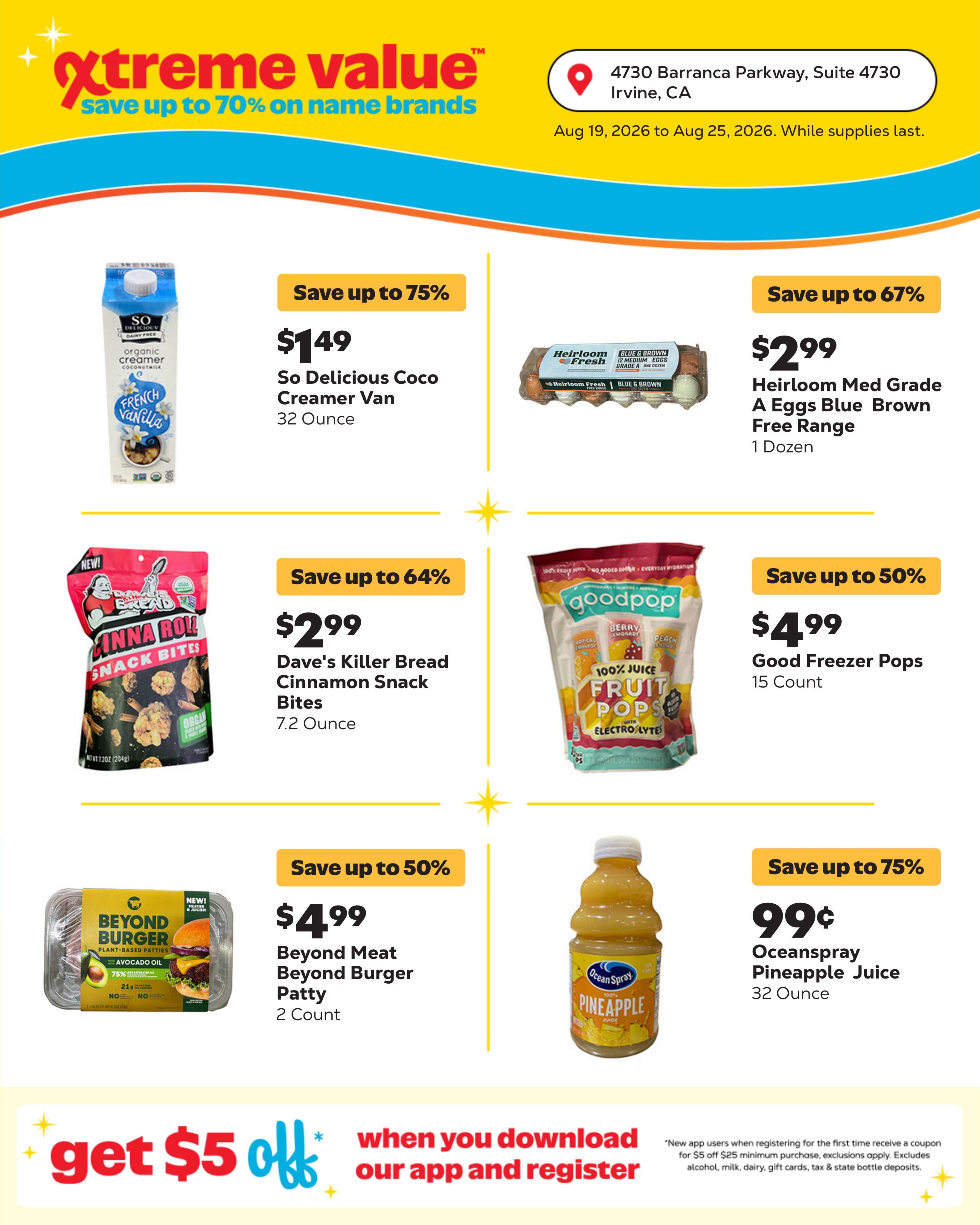 Grocery Outlet (Irvine Area, CA) Weekly Ad August 19 - 25, 2026
