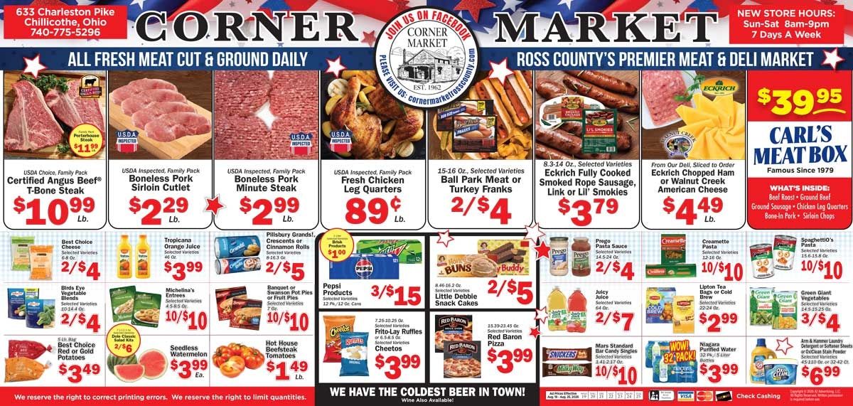 Corner Market Ross County Weekly Ad August 19 - 25, 2026