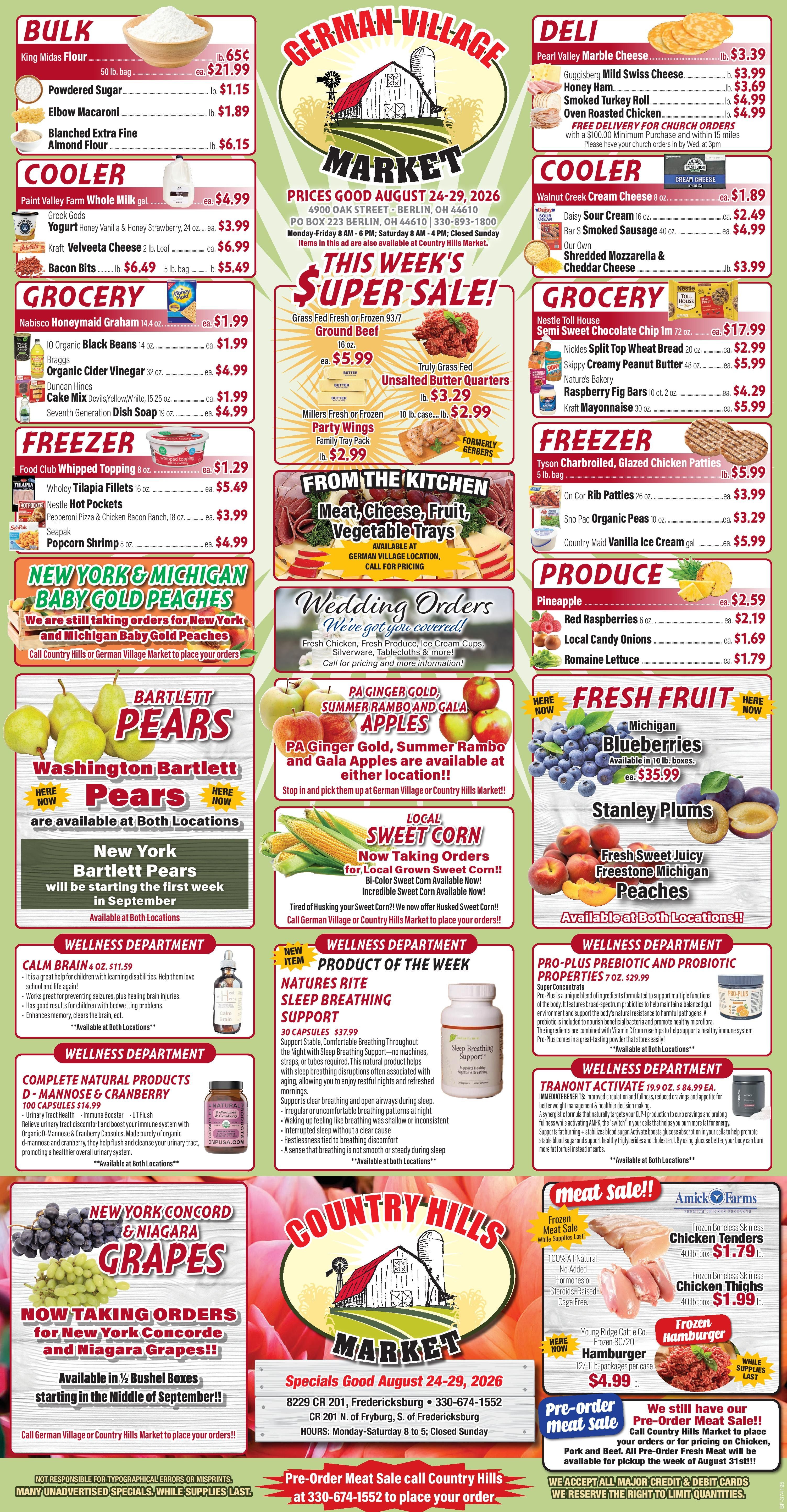 German Village Market & Country Hills Market Weekly Ad August 24 - 29, 2026