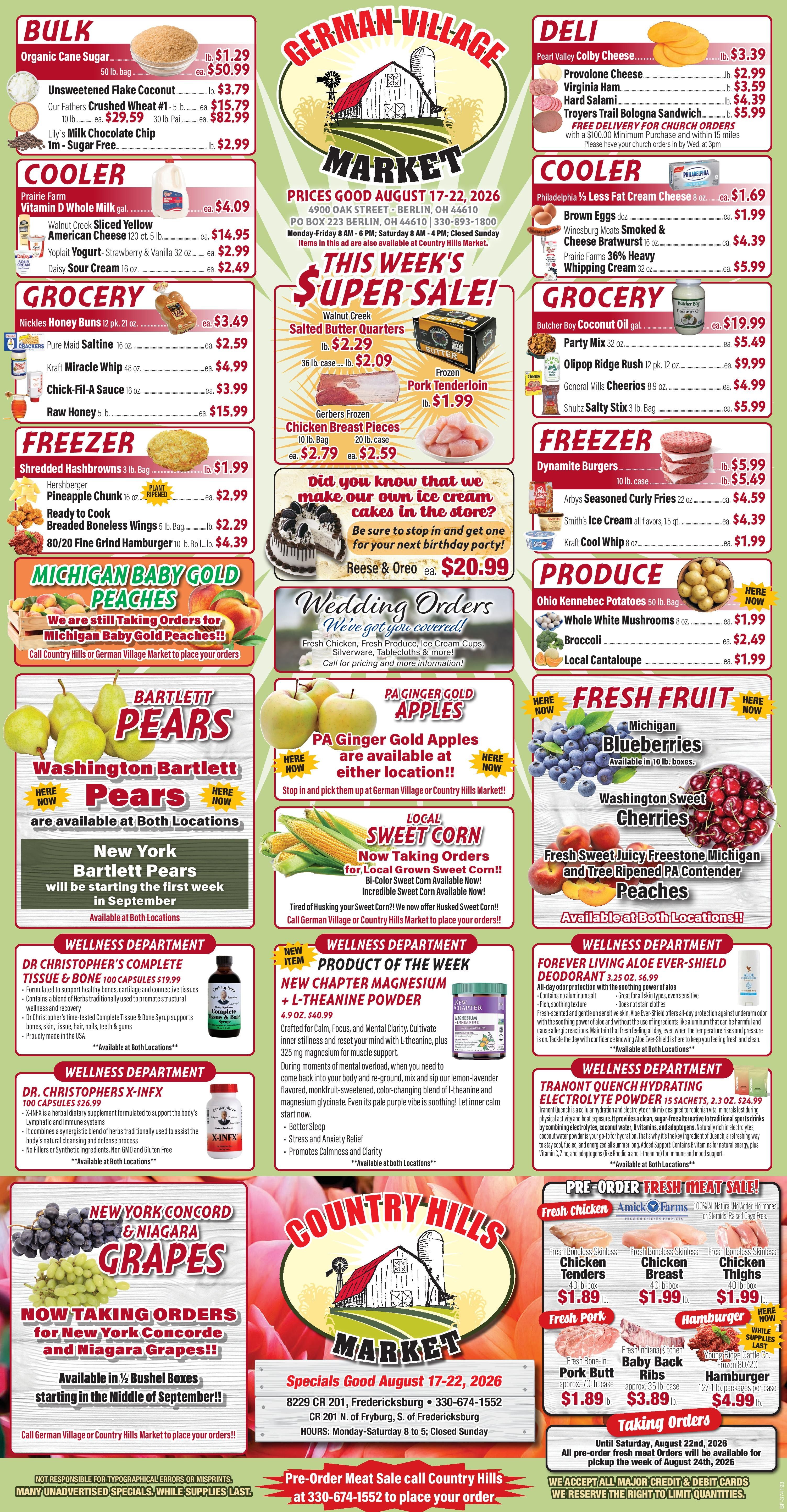 German Village Market & Country Hills Market Weekly Ad August 17 - 22, 2026