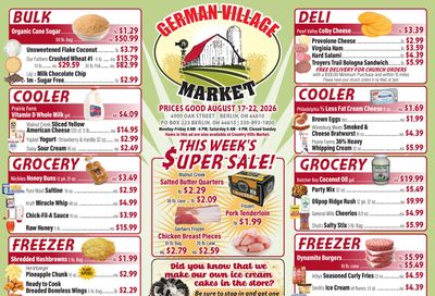 German Village Market & Country Hills Market Weekly Ad August 17 - 22, 2026