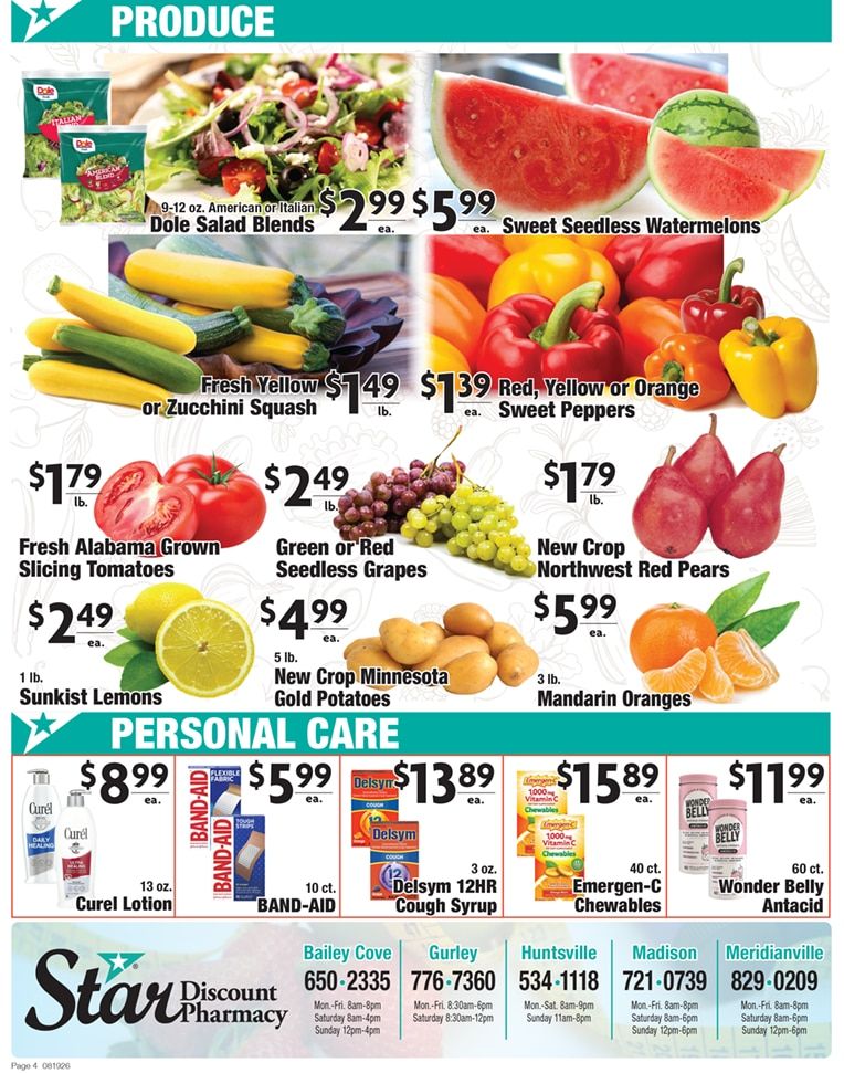 Star Super Market Weekly Ad August 19 - 25, 2026