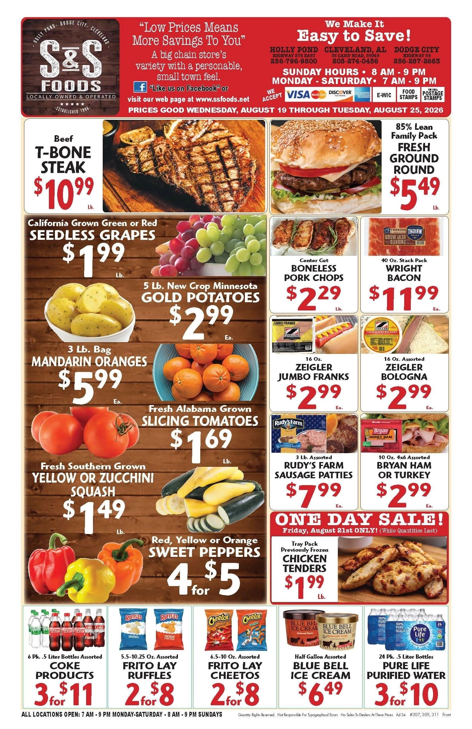S&S Foods Alabama Weekly Ad August 19 - 25, 2026