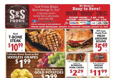 S&S Foods Alabama Weekly Ad August 19 - 25, 2026