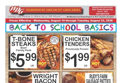 Warehouse Discount Groceries (2250 N Brindlee Mountain Pkwy, Arab, AL) Weekly Ad August 19 - 25, 2026