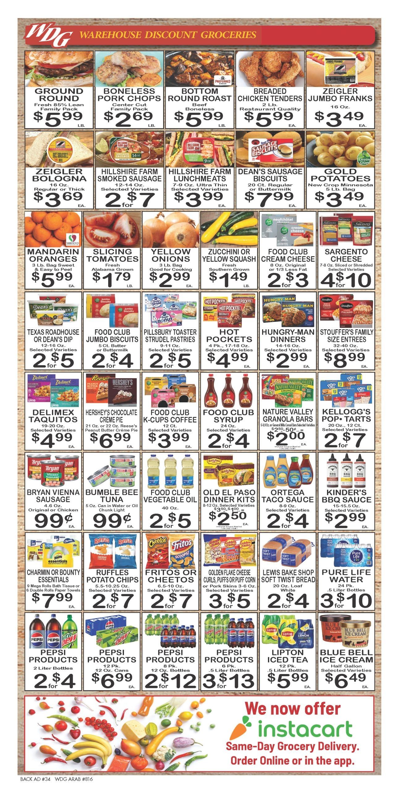 Warehouse Discount Groceries (2250 N Brindlee Mountain Pkwy, Arab, AL) Weekly Ad August 19 - 25, 2026