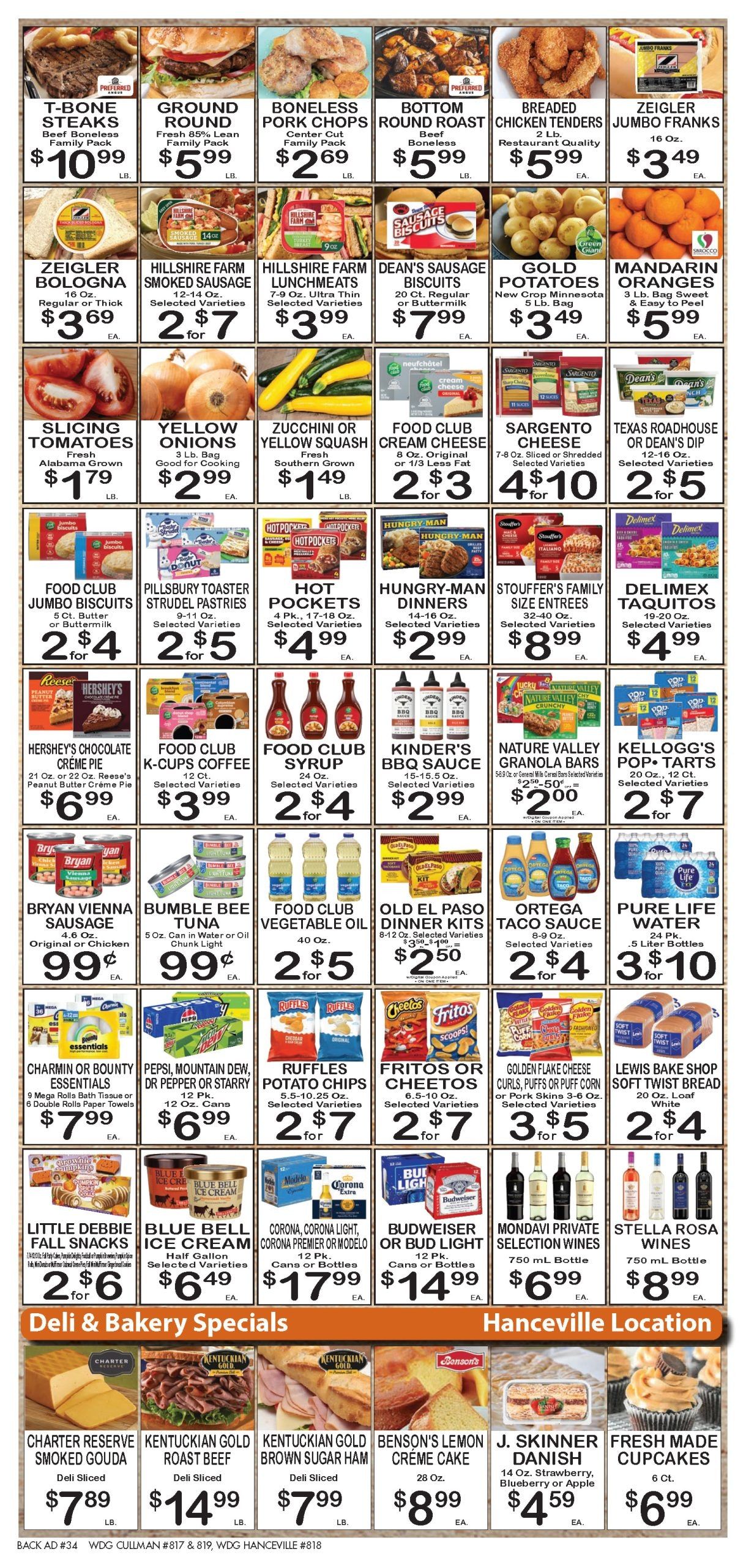 Warehouse Discount Groceries Cullman and Hanceville Area Weekly Ad August 19 - 25, 2026
