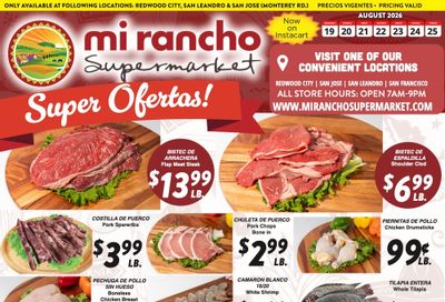 Mi Rancho Supermarket (Redwood City, San Jose and San Leandro, CA) Weekly Ad August 19 - 25, 2026