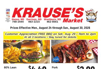 Krause's SuperValu Weekly Ad August 24 - 30, 2026