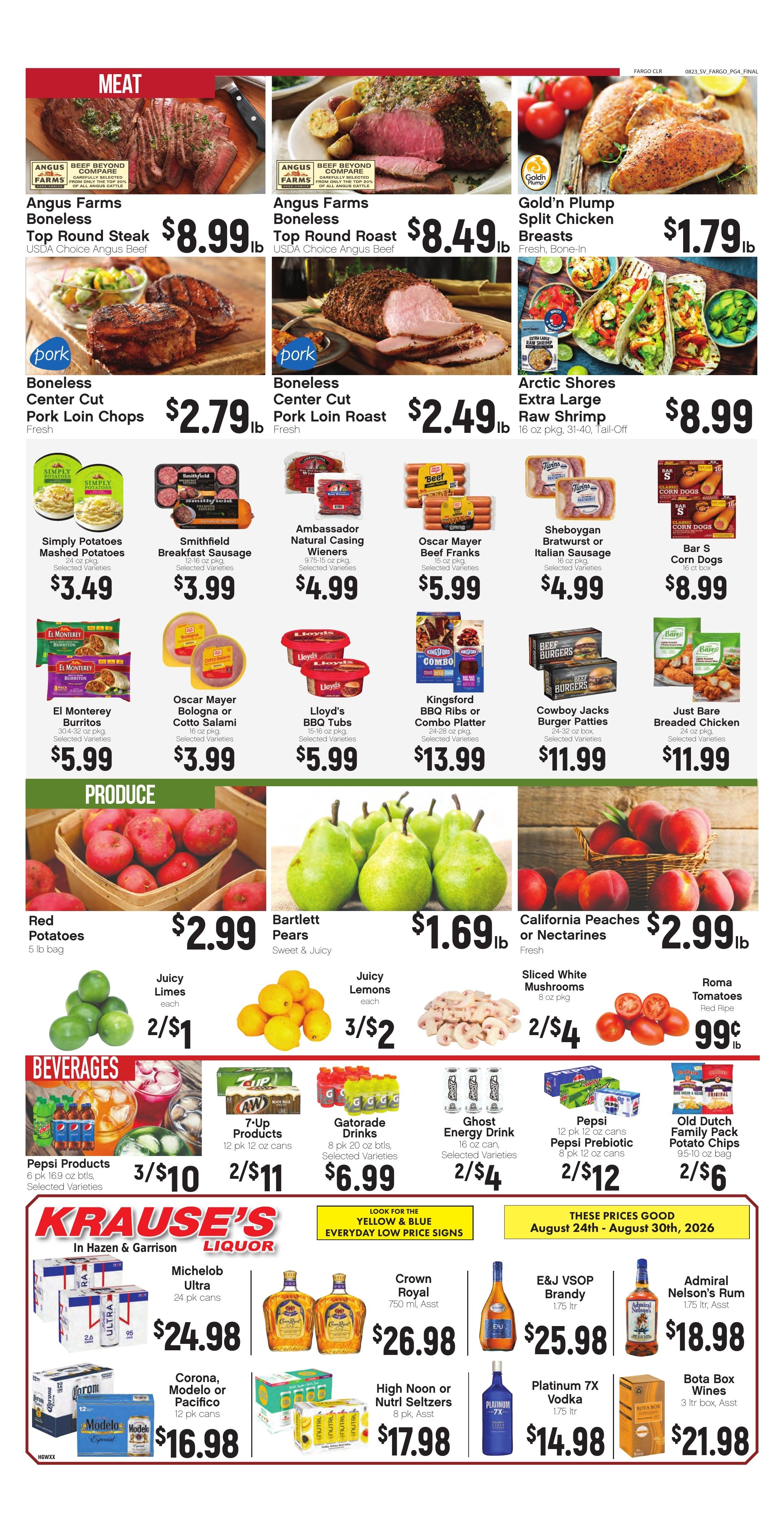 Krause's SuperValu Weekly Ad August 24 - 30, 2026