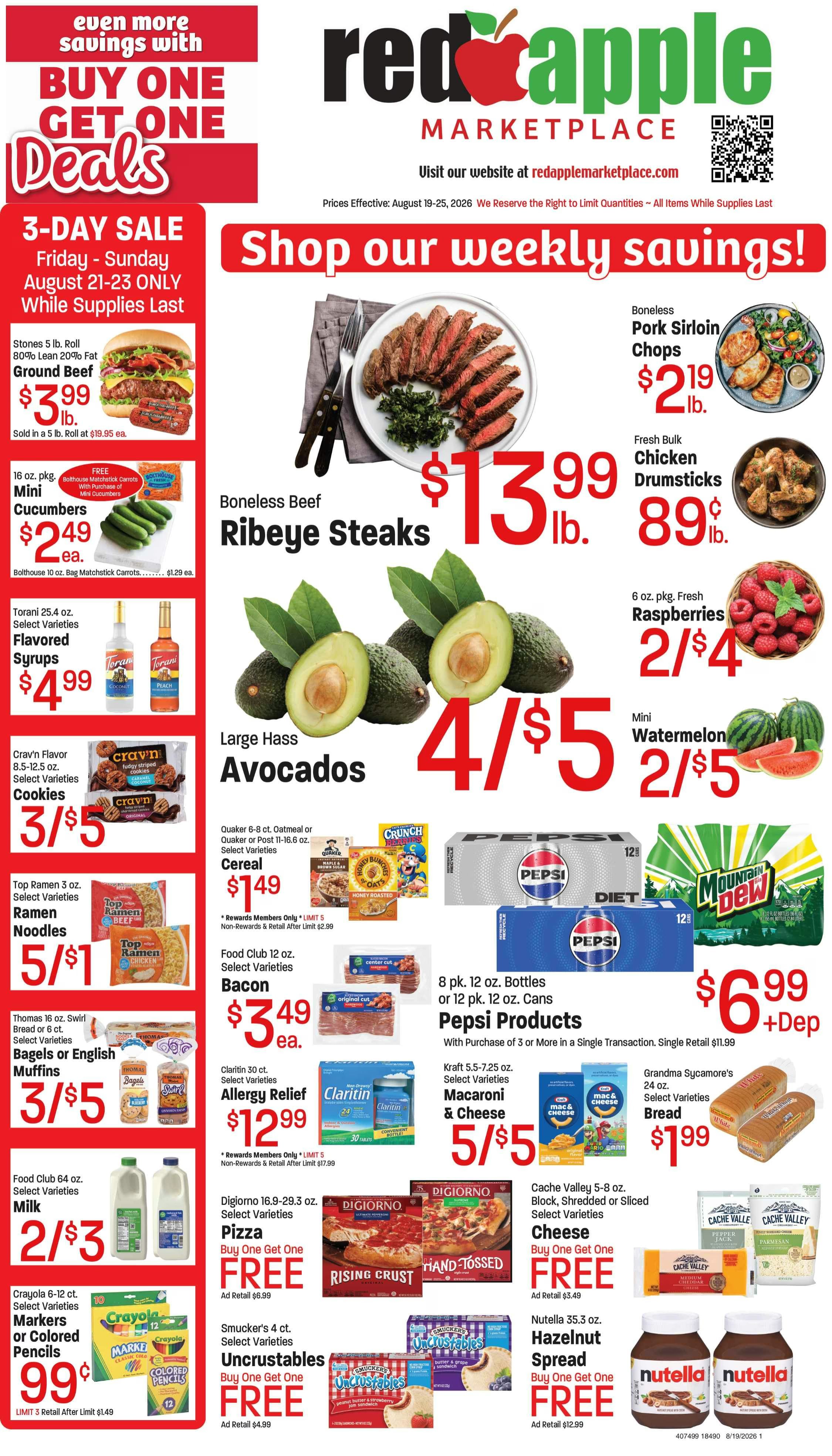 Red Apple Marketplace (555 SW 4th Ave, Ontario, OR) Weekly Ad August 18 - 25, 2026