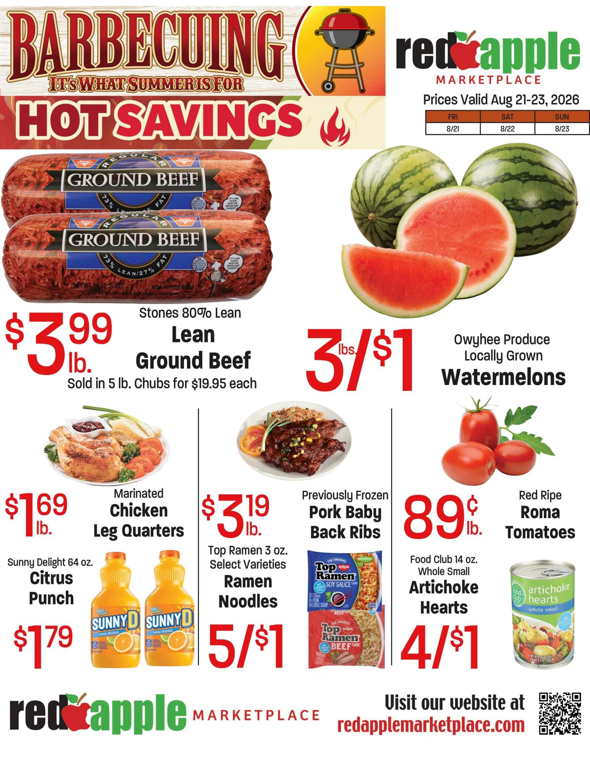 Red Apple Marketplace (555 SW 4th Ave, Ontario, OR) Weekly Ad August 20 - 23, 2026