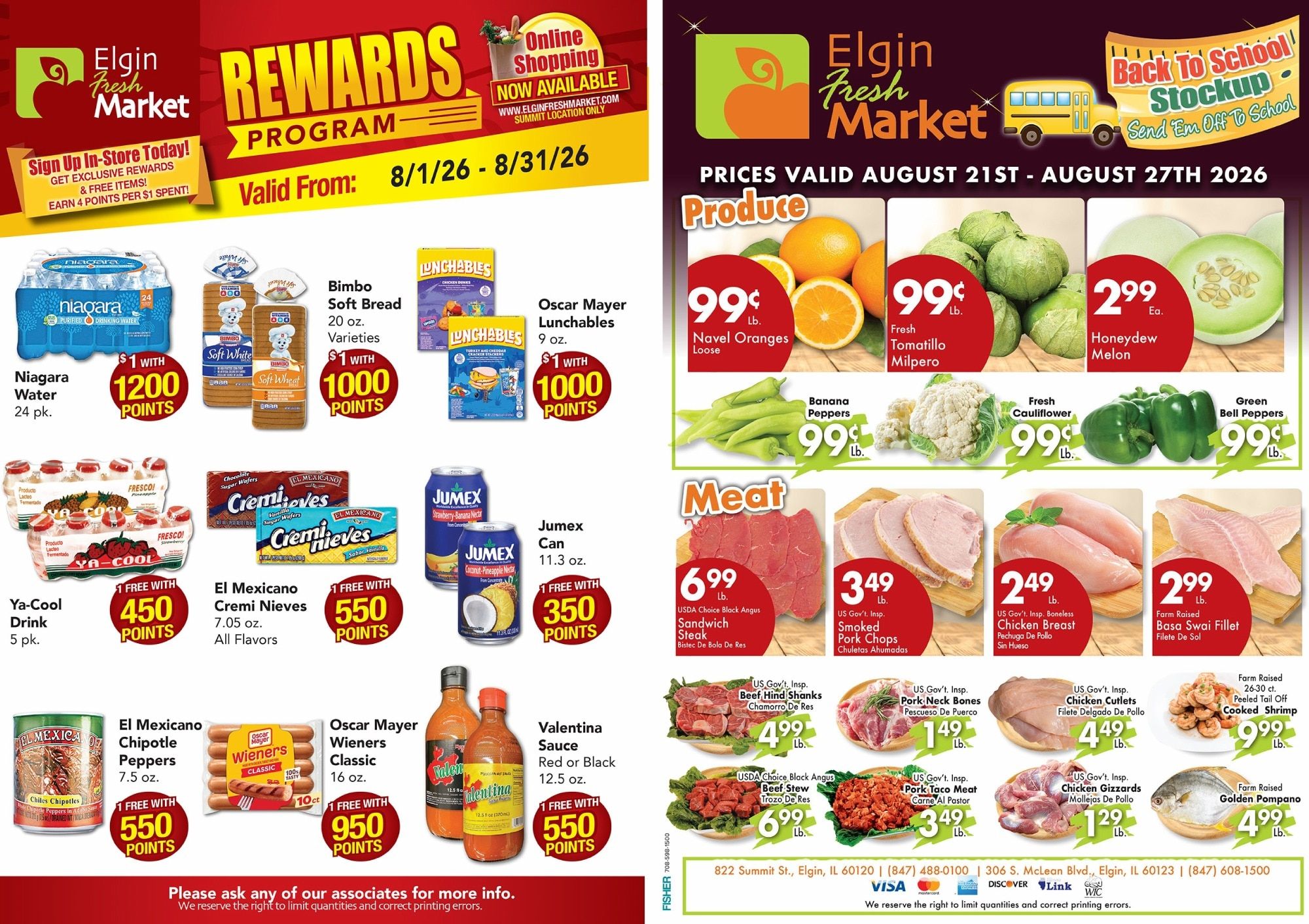 Elgin Fresh Market Weekly Ad August 21 - 27, 2026