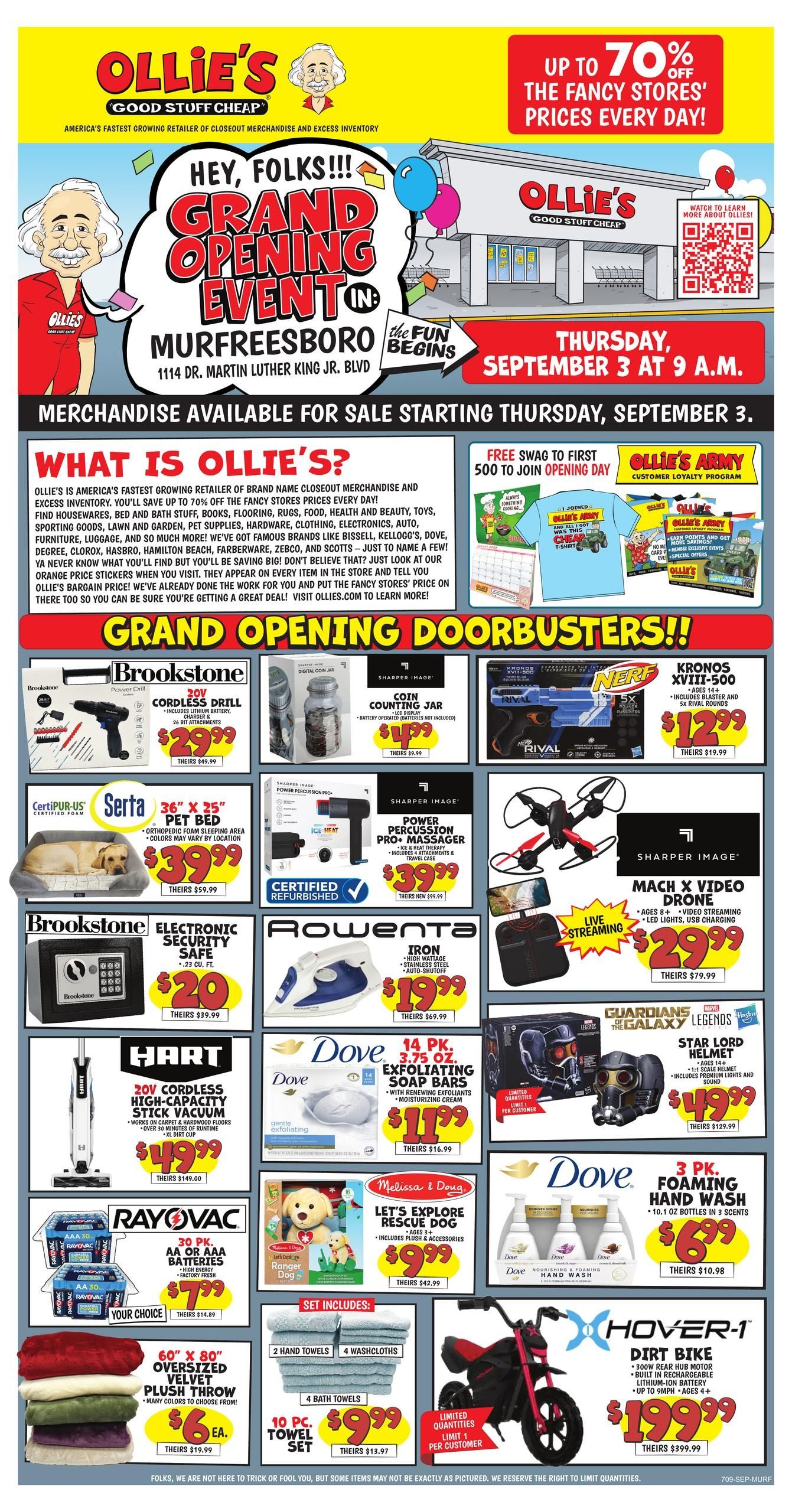Ollie's Bargain Outlet (Murfreesboro–Rockvale Area, TN) Weekly Ad September 3 - 21, 2026
