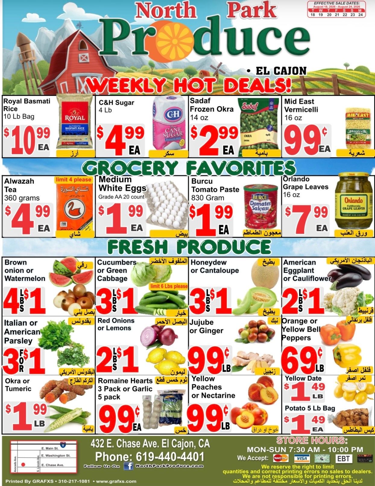 North Park Produce El Cajon Weekly Ad August 18 - 24, 2026