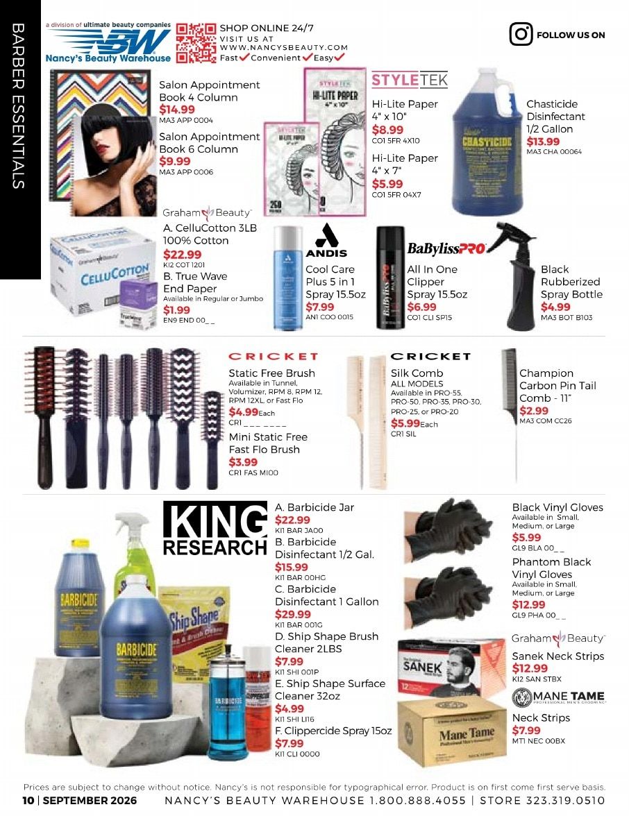 Nancy's Beauty Warehouse Monthly Catalog Weekly Ad September 1 - 30, 2026