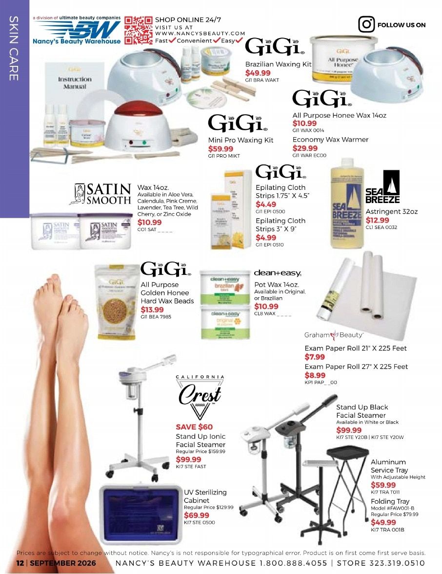 Nancy's Beauty Warehouse Monthly Catalog Weekly Ad September 1 - 30, 2026