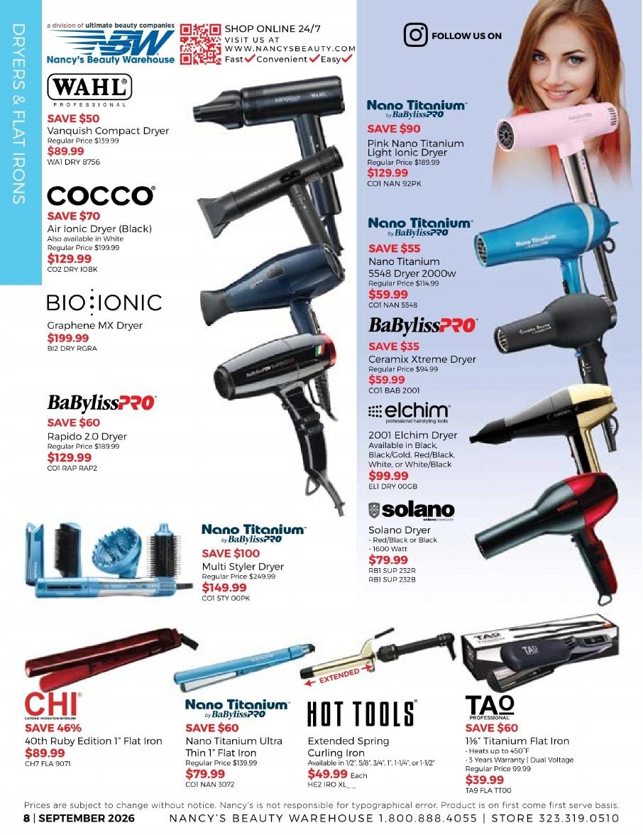 Nancy's Beauty Warehouse Monthly Catalog Weekly Ad September 1 - 30, 2026