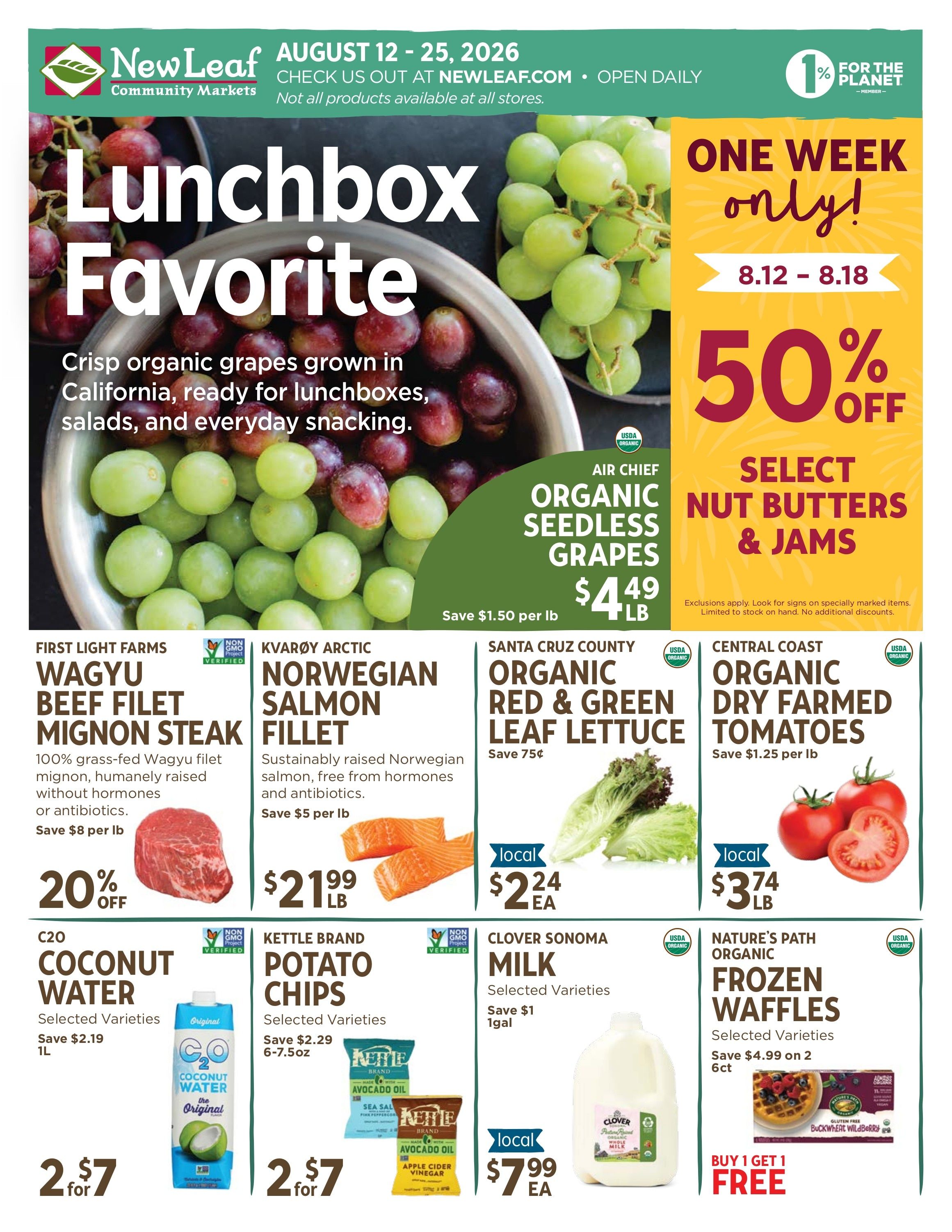 New Leaf Community Markets Weekly Ad August 19 - 25, 2026