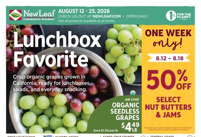 New Leaf Community Markets Weekly Ad August 19 - 25, 2026